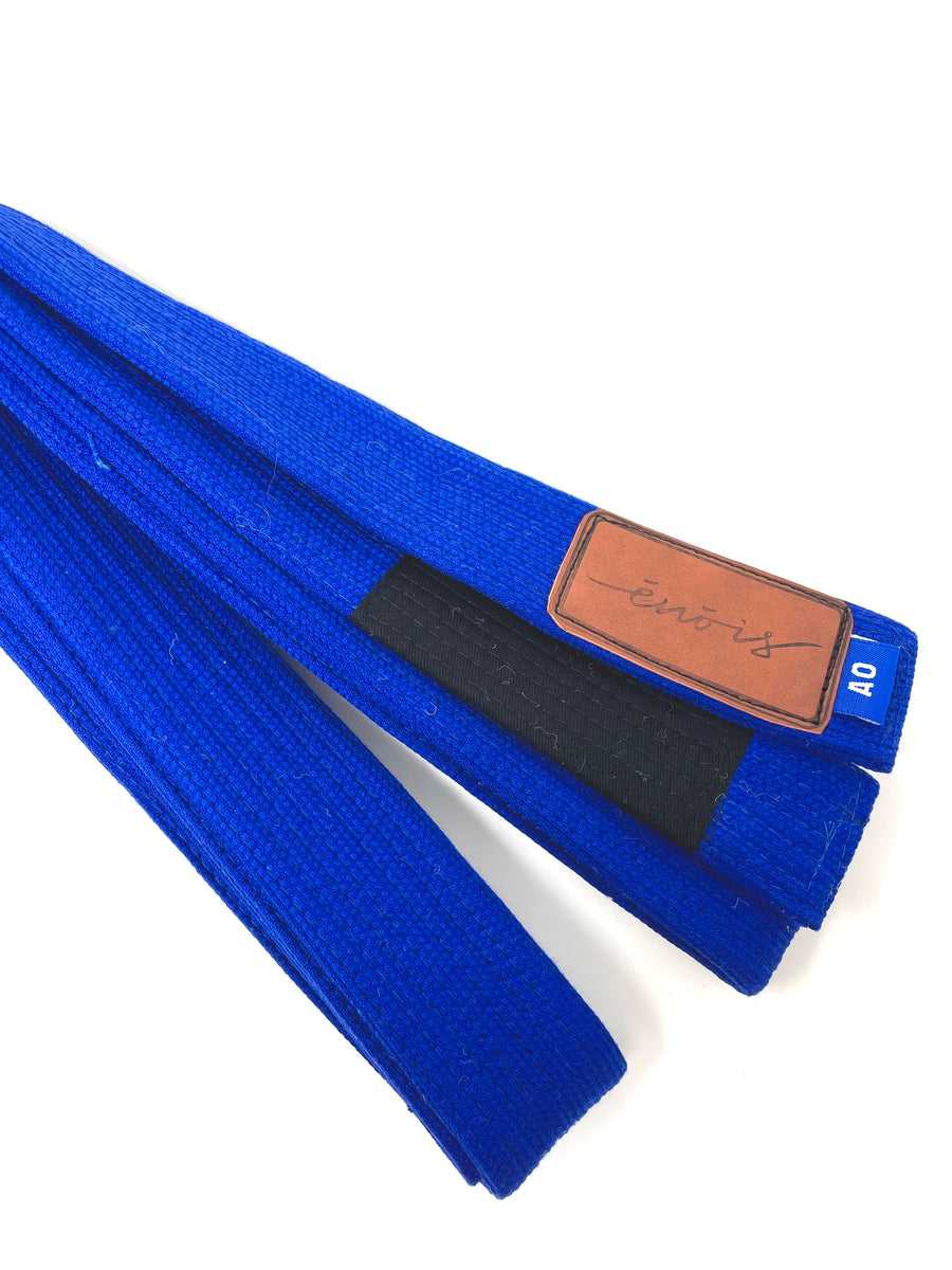 BJJ Blue Belt With Genuine Leather Patch – E Nois Clothing display picture 3