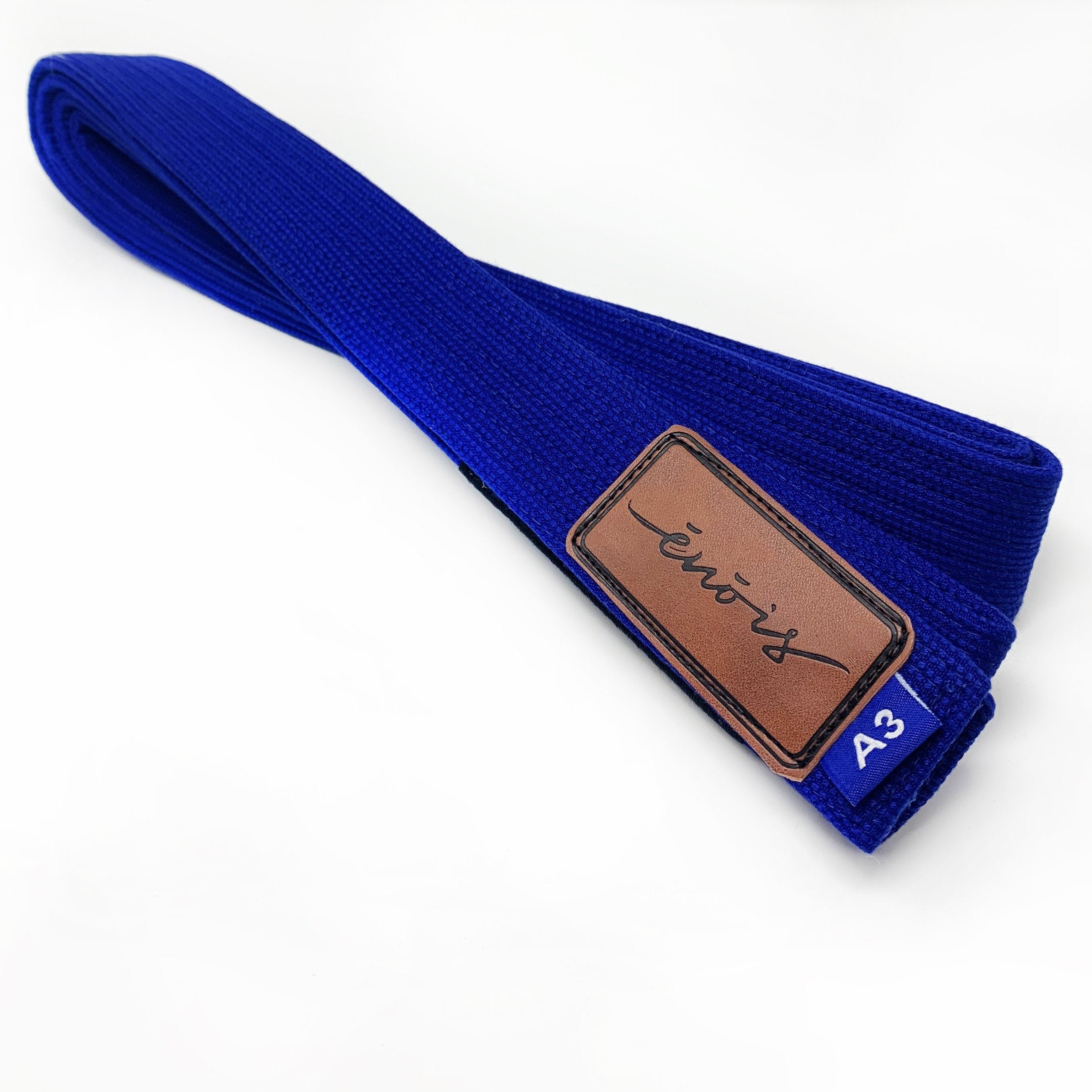 BJJ Blue Belt With Genuine Leather Patch