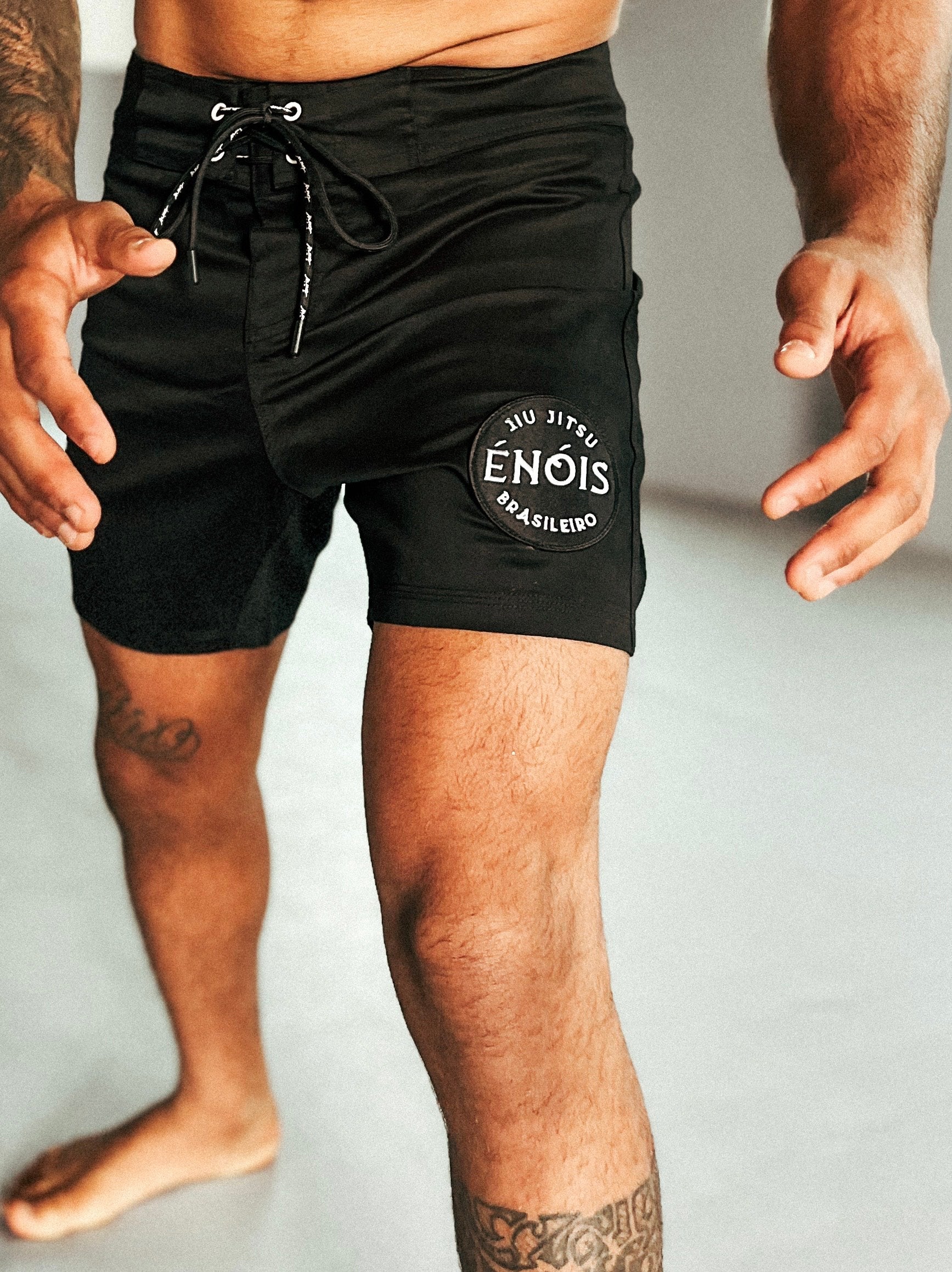 Mid-Thigh Cotton/Spandex Stretch Grappling Shorts